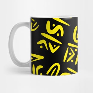 Black Versecism Art, Yellow Symbols, Outer Space Pattern, Birthday Gift Idea Mug